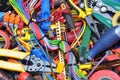 Tools and electrical component kit used in electrical installations Royalty Free Stock Photo