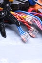 Tools for electrician and electrical cables Royalty Free Stock Photo