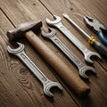 The tools are essential for basic repairs and maintenance tasks Royalty Free Stock Photo