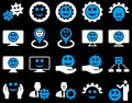 Tools, gears, smiles, map markers icons