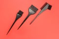 Tools for hair dye top view Royalty Free Stock Photo