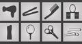 Tools hairdresser Icons Royalty Free Stock Photo