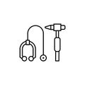 Tools, hammer, stethoscope icon. Simple line, outline vector elements of neurology for ui and ux, website or mobile application