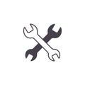 Tools icon, Crossed wrenches vector symbol. Repair or maintenance service concept