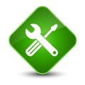 Tools icon elegant green diamond button Royalty Free Stock Photo