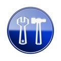 Tools icon glossy blue.
