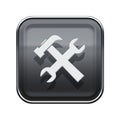 Tools icon glossy grey.