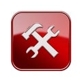Tools icon glossy red..