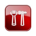 Tools icon glossy red.