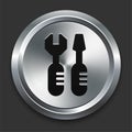 Tools Icon on Metallic Button Collection