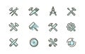 Tools icon set. Industry, building, repair symbol. Vector