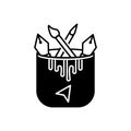 Black solid icon for Tools, toolbox and instrument