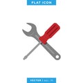 Tools Icon Vector Logo Design Template. Screwdriver and Wrench Icon Royalty Free Stock Photo