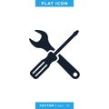 Tools Icon Vector Logo Design Template. Screwdriver and Wrench Icon Royalty Free Stock Photo