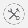 Tools icon vector, solid illustration, pictogram isolated on gray. Royalty Free Stock Photo