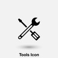 Tools icon vector, solid illustration, pictogram isolated on gray. Royalty Free Stock Photo