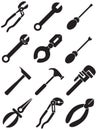 Tools Icons - black and white Royalty Free Stock Photo