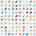 100 tools icons set, isometric 3d style Royalty Free Stock Photo