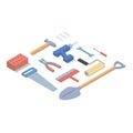 Tools isometric vector illustration