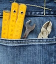 Tools and jeans pocket