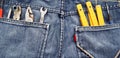 Tools and jeans pocket
