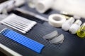 Tools for making eyelash lamination procedures. Modern eyelash care treatment procedures - staining, curling, laminating and