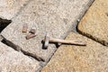 tools for stone masonry work with granite ashlars