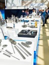 Tools, milling cutters and chucks at exhibition