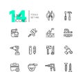 Tools - modern single line icons set