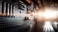 Tools Neatly Organized on a Pegboard in a Workshop With a Warm Glow From Overhead Lights in the Background Royalty Free Stock Photo