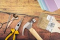 Tools and Needed Things for Home Improvement Royalty Free Stock Photo