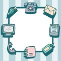 Tools And Objects For Office Communication Frame
