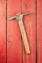 Tools. Pickaxe on wooden background. Ready to work.