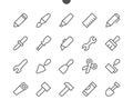 Tools Pixel Perfect Well-crafted Vector Thin Line Icons 48x48 Ready for 24x24 Grid for Web Graphics and Apps with Royalty Free Stock Photo