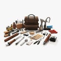 Tools for repair 3d set. Tool for repair work. Pliers, drill, screwdriver, bolt, screwdriver, wrench. Isolated icons. AI