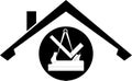 Tools and roof, carpenter logo, carpenter tools, carpenter logo, roofer logo