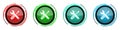 Tools round glossy vector icons, set of buttons for webdesign, internet and mobile phone applications in four colors options