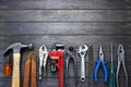 Tools Rustic Wood Background Business Construction Royalty Free Stock Photo