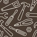 Tools seamless pattern. Hammer, saw, screwdriver, pliers and wrench Royalty Free Stock Photo