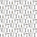 Tools seamless vector pattern in flat lay style. Royalty Free Stock Photo