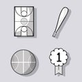 Tools set of different sports games