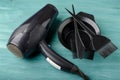 Tools set for hair dye and hairdryer Royalty Free Stock Photo