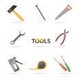 Tools set in vector.