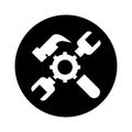 Tools, settings, control, repair icon. Black vector EPS