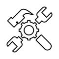 Tools, settings, control, repair line icon. Outline vector