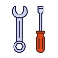 Tools, settings icon. Line colored vector illustration. Isolated on white background.