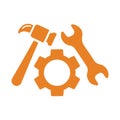 Tools, settings icon. Orange color vector EPS