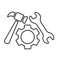 Tools, settings line icon. Outline vector