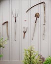 Tools on the shed wall