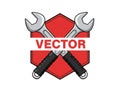 Tools in shield vector Royalty Free Stock Photo